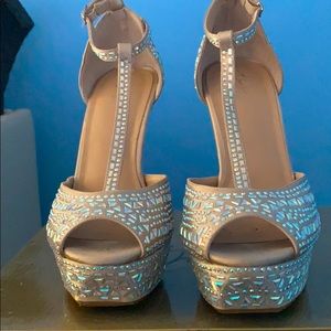 Embellished Stilettos (Champagne)